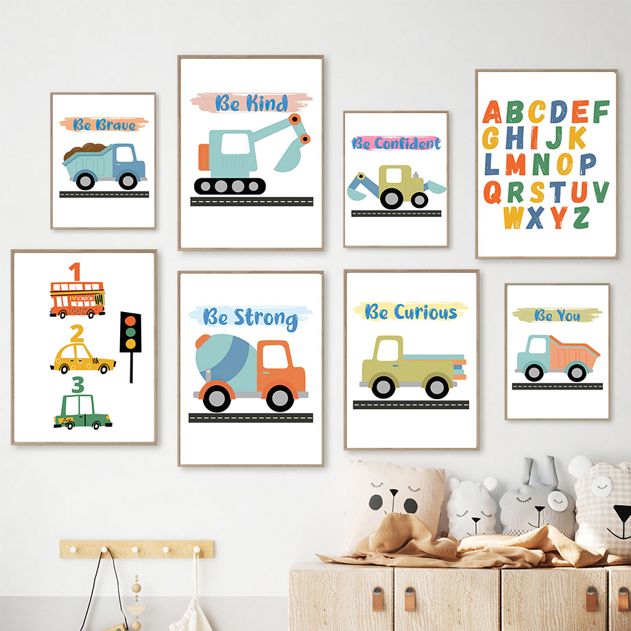 Kids Education Quote - Kids Transportation Nursery Wall Art Vehicle