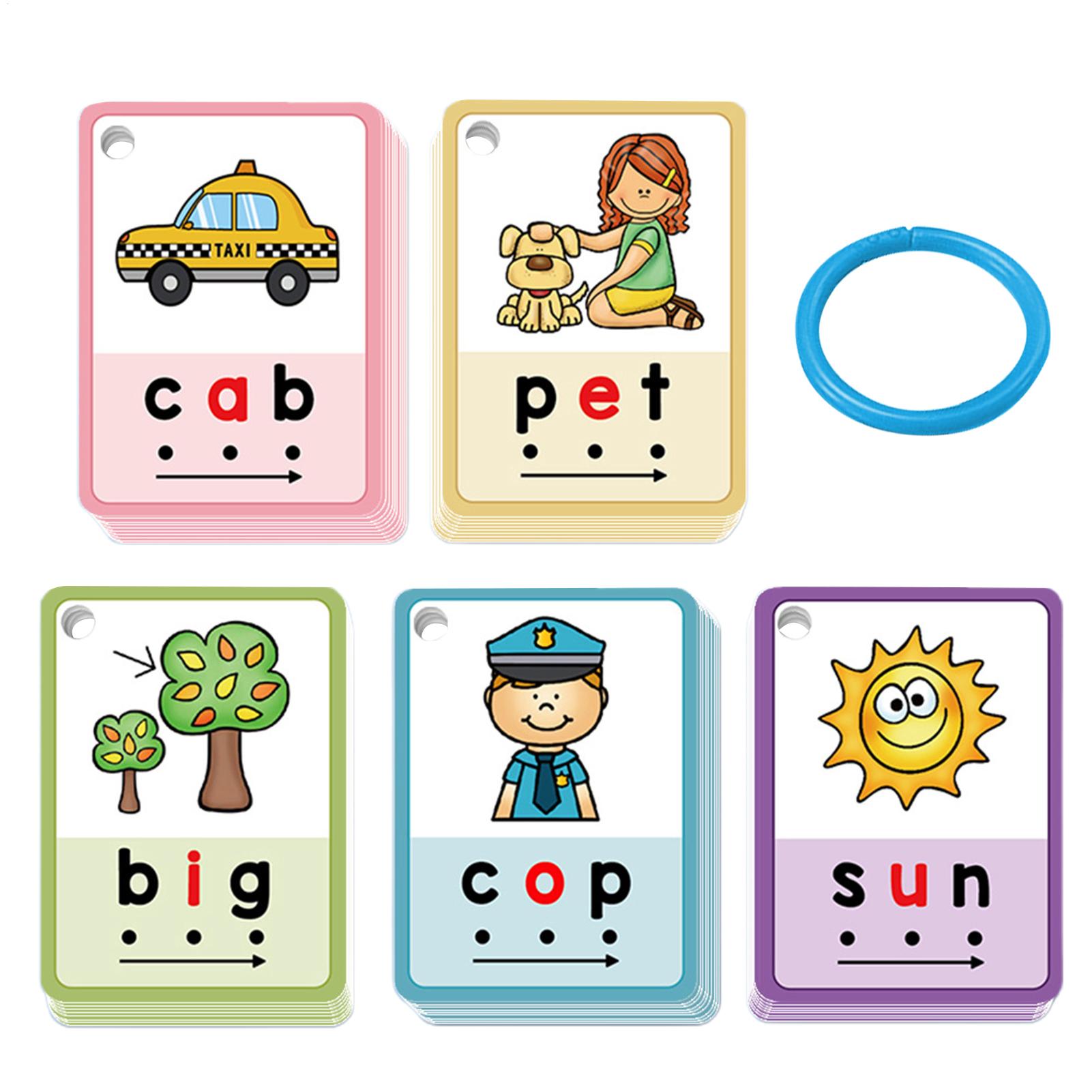Phonics Card Game - Reading Flash Cards 70 Pieces Word