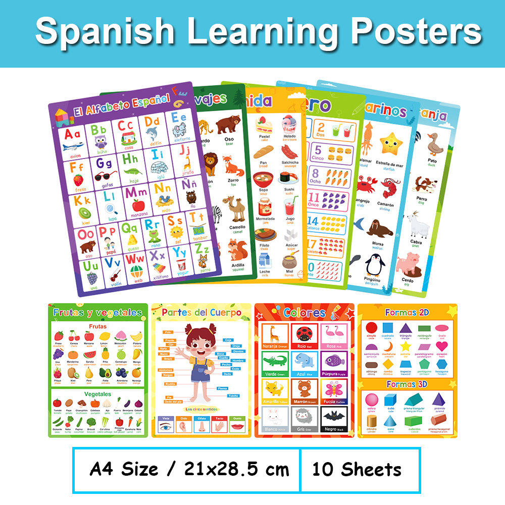 Phonics Card Game - Spanish English Bilingual Words Learning A4