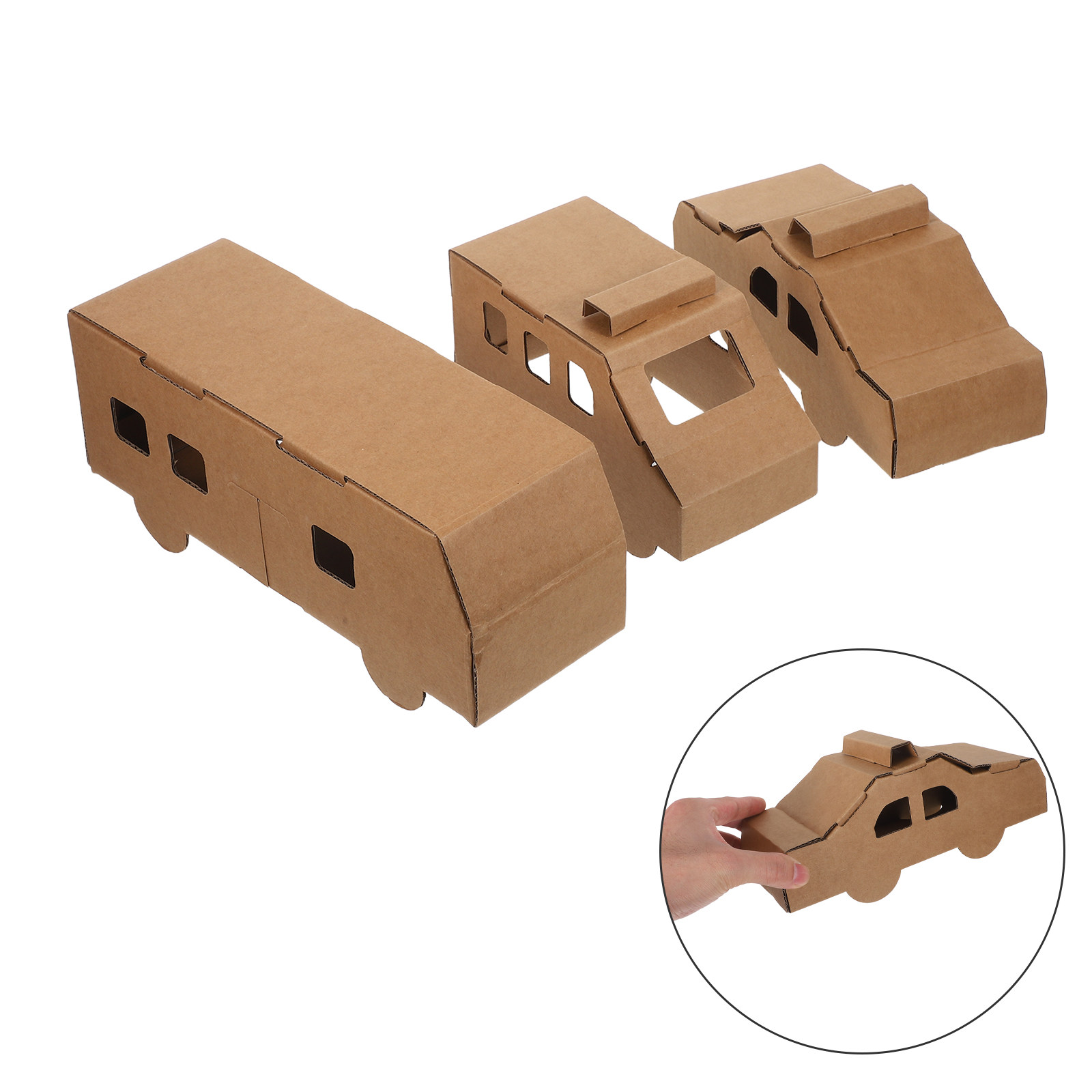 Kids Education Group - 3Pcs Paper Vehicle Craft Kit Kids
