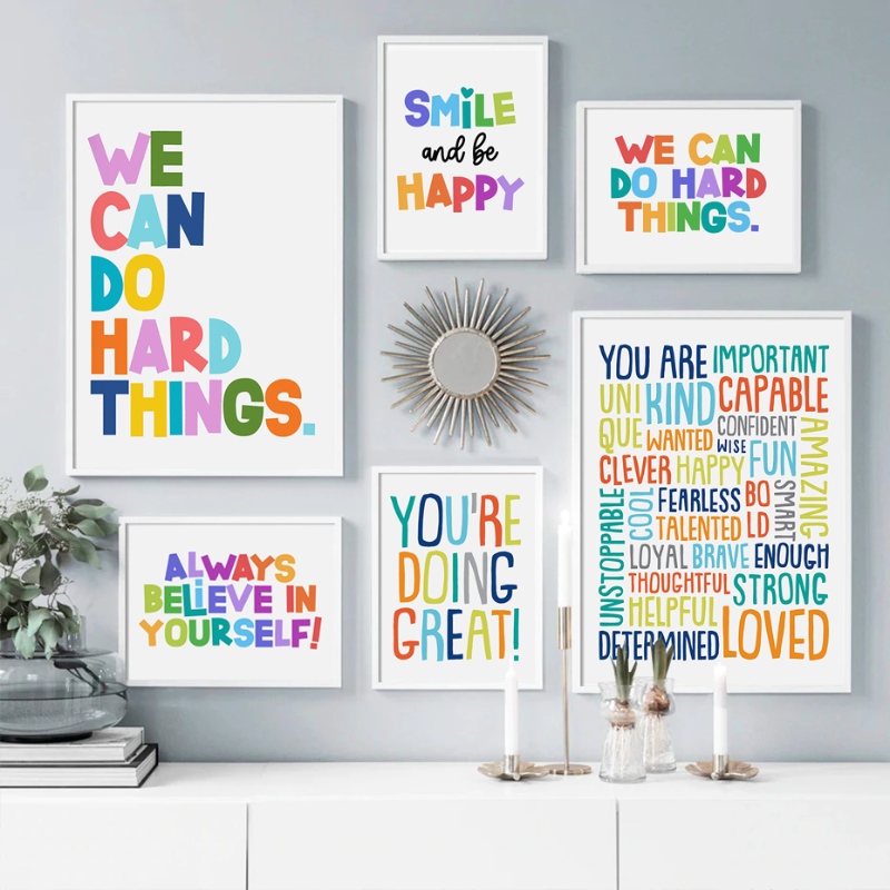 Kids Educational Poster - Positive Kid Classroom Wall Picture Inspirational