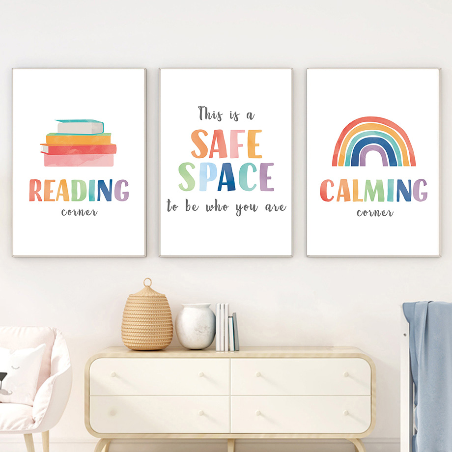Rainbow Classroom Wall Art Edu - مراجعة Kids Education Quote وسعره