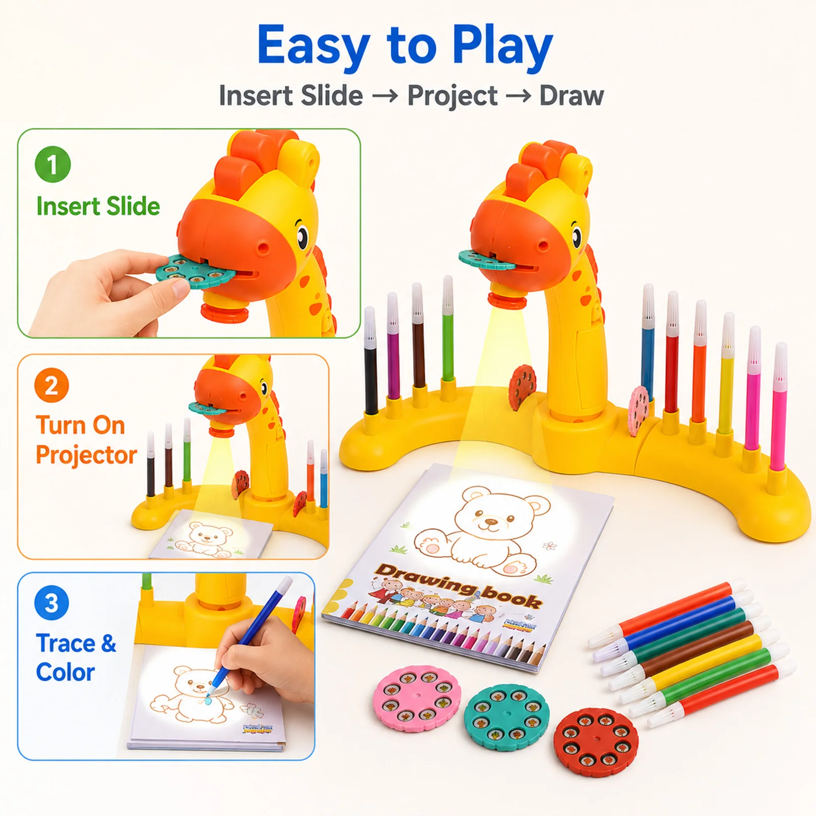 Kids Painting Board Toys Child - مراجعة Drawing Projector Kids وسعره