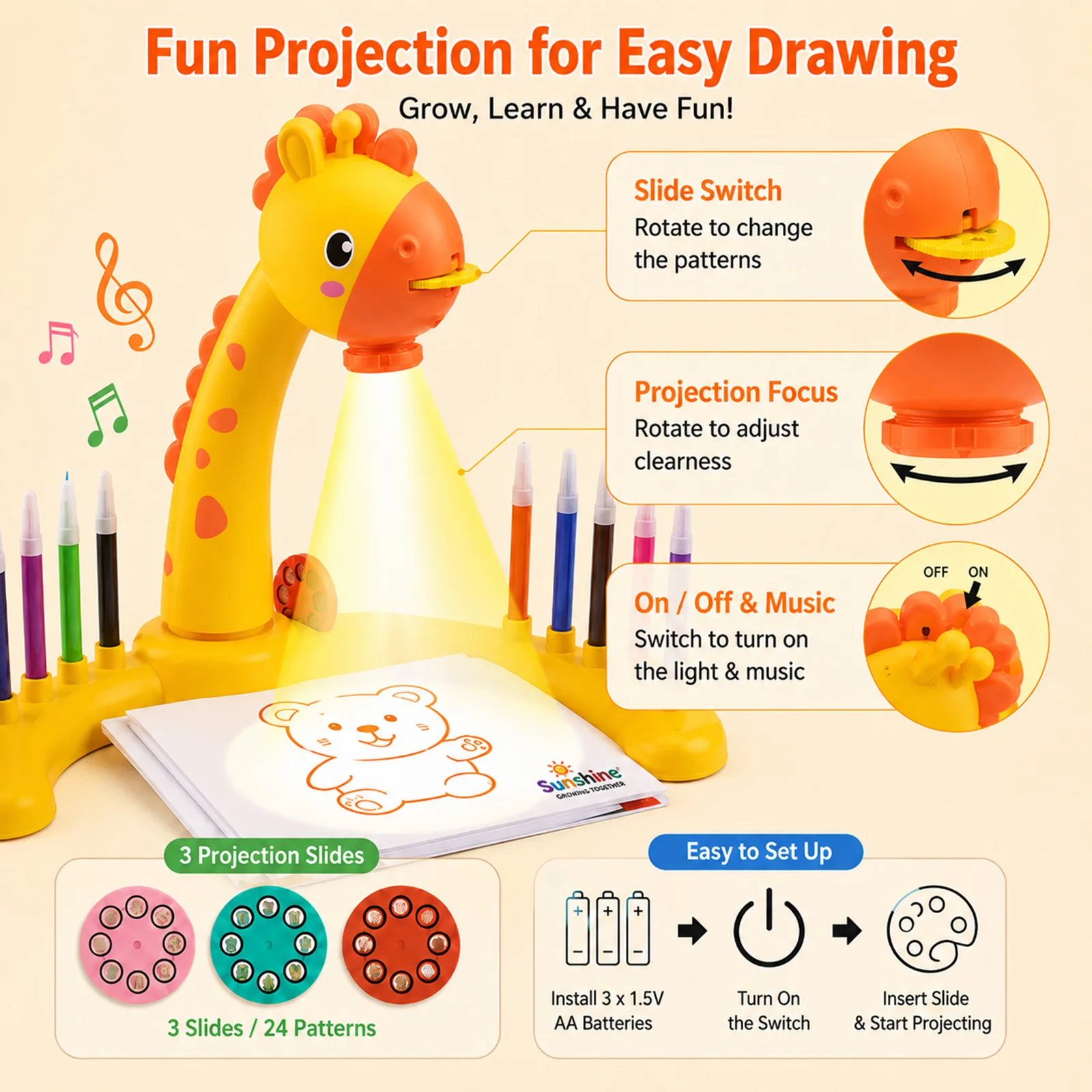 Kids Painting Board Toys Child - مراجعة Drawing Projector Kids وسعره