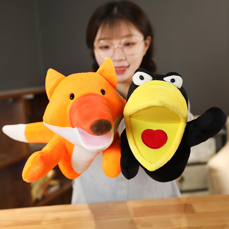 25cm Fox Crow Baby Hand Puppet - مراجعة Kids Education Story وسعره