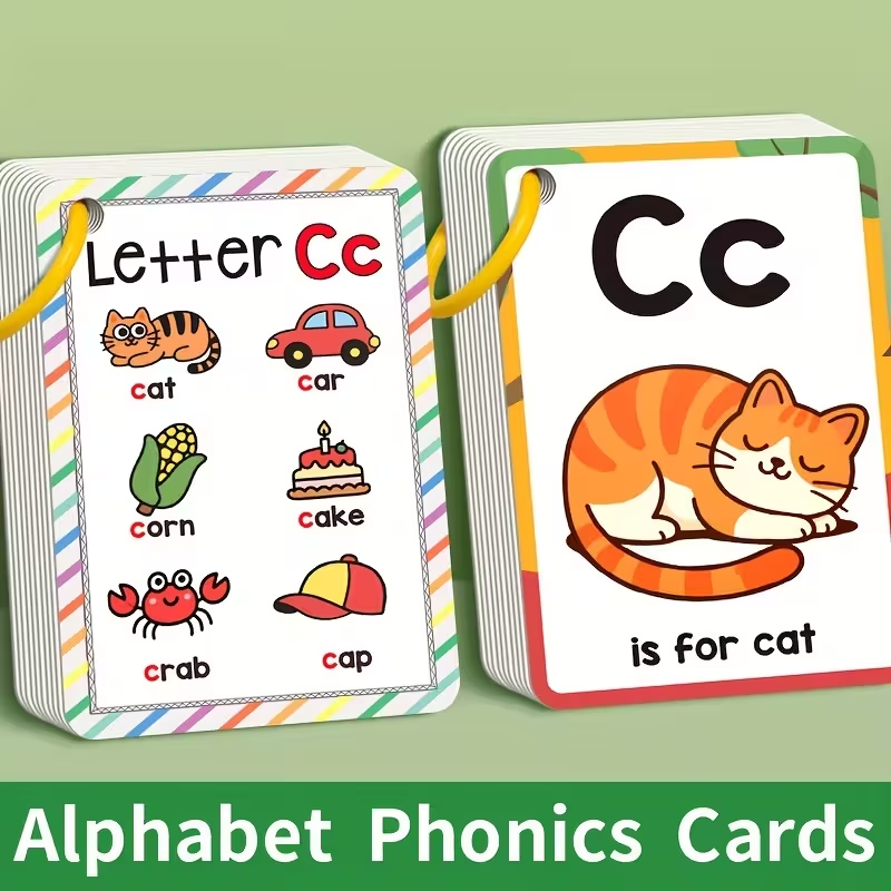 Alphabet Phonics Flash Cards f - مراجعة Phonics Card Game وسعره