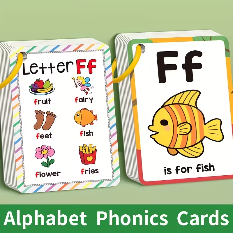 Alphabet Phonics Flash Cards f - مراجعة Phonics Card Game وسعره