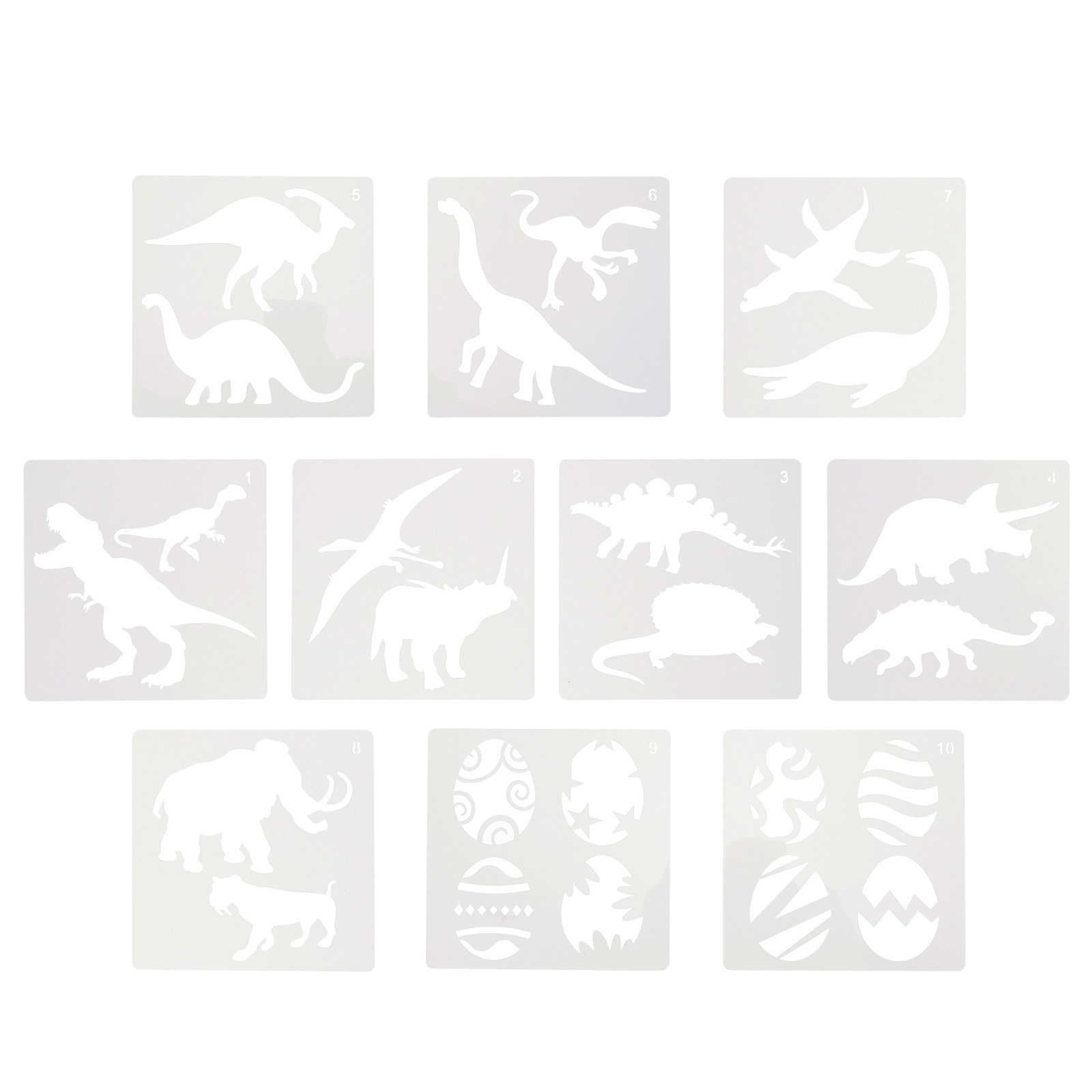 10Pcs Dinosaur Painting Templa - مراجعة Kids Education Template وسعره