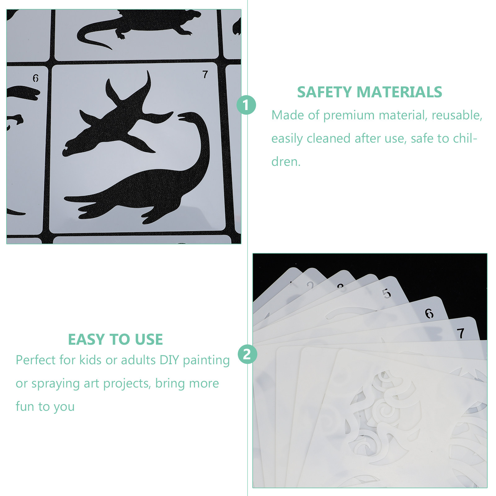 10Pcs Dinosaur Painting Templa - مراجعة Kids Education Template وسعره