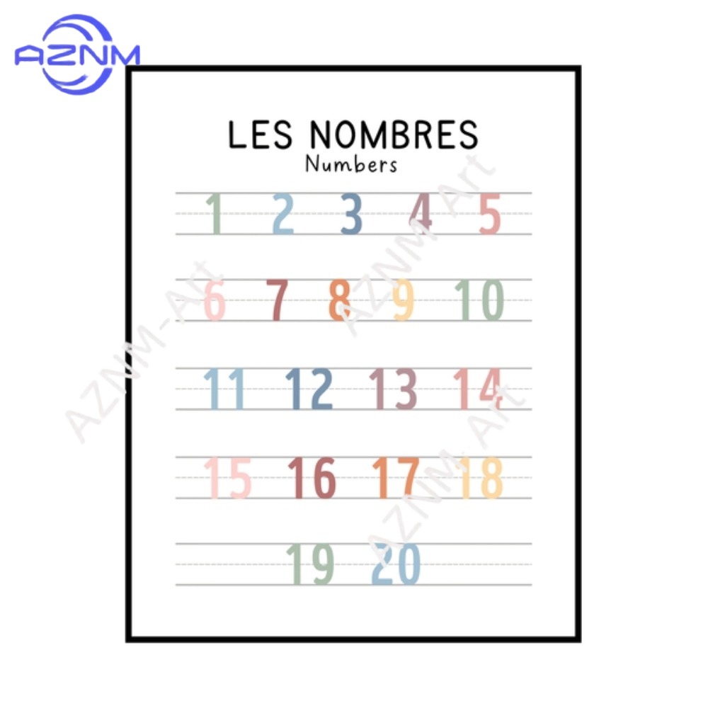 1Pc Bilingual French Education - مراجعة Kids Educational Poster وسعره