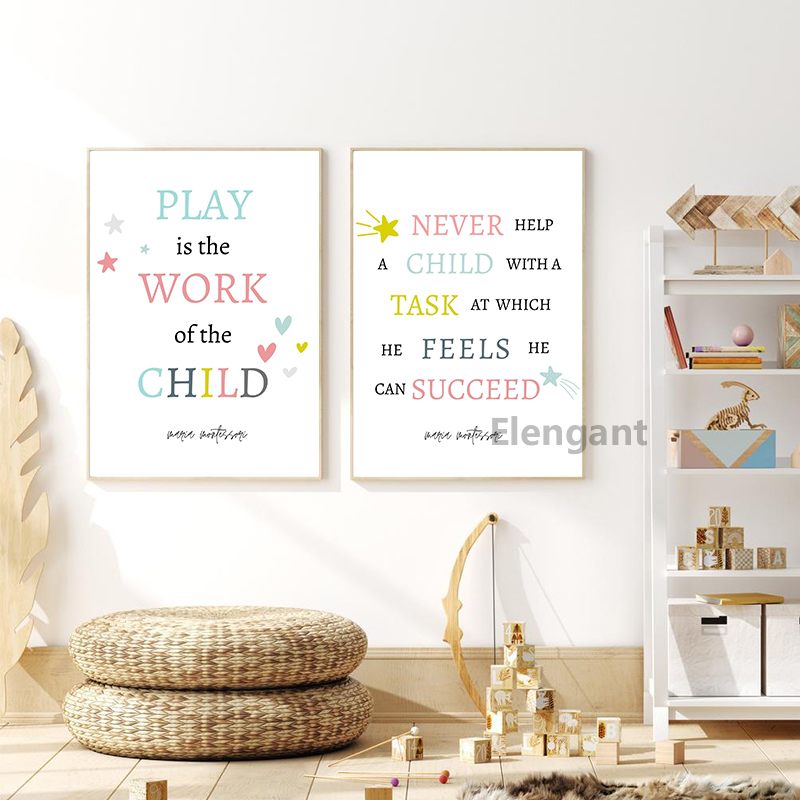 Play is the Work of A Child Qu - مراجعة Kids Education Quote وسعره