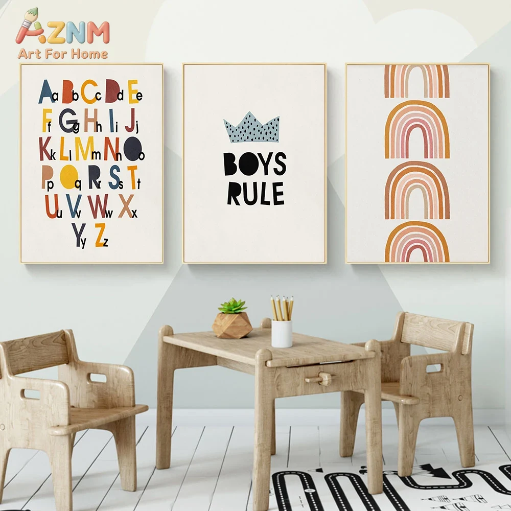 Rainbow Alphabet Poster Educat - مراجعة Kids Educational Poster وسعره