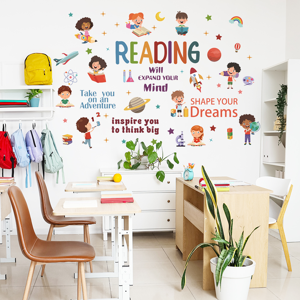 Reading Inspirational Wall Sti - مراجعة Kids Education Quote وسعره