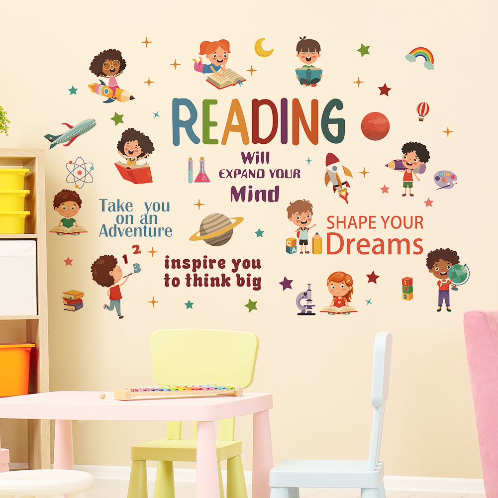 Reading Inspirational Wall Sti - مراجعة Kids Education Quote وسعره