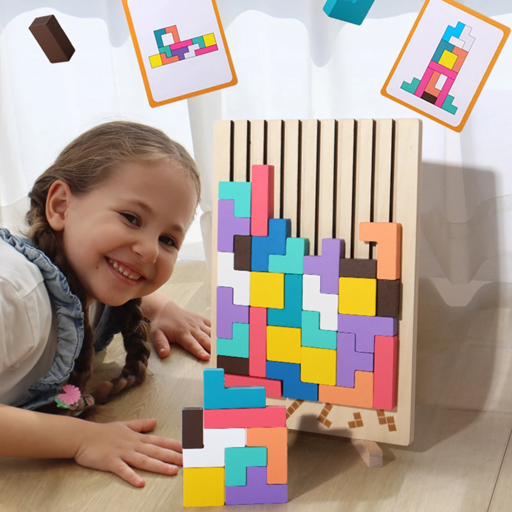 3D Wooden Tetris Puzzle - Kids - مراجعة Kids Education Level وسعره