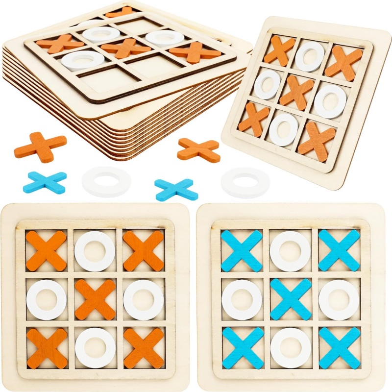 Wooden Tic Tac Toe Games Puzzl - مراجعة Kids Education Template وسعره