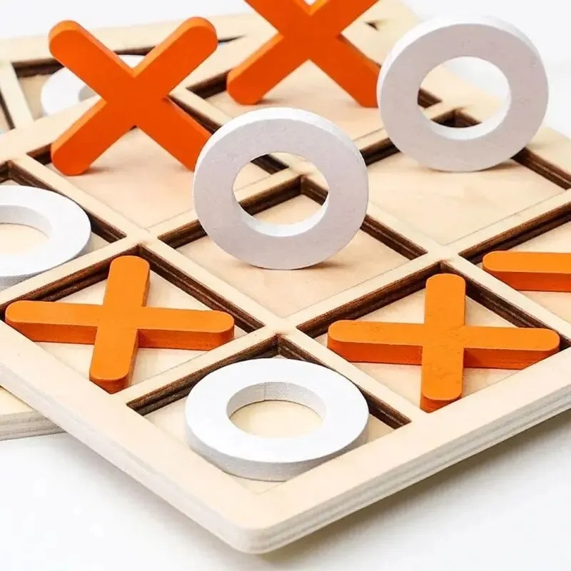 Wooden Tic Tac Toe Games Puzzl - مراجعة Kids Education Template وسعره