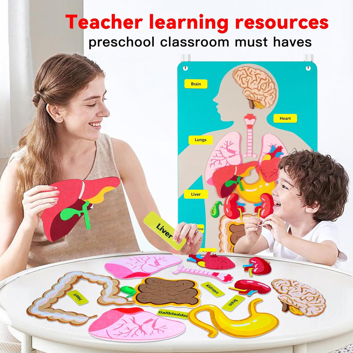 Human Body Parts Felt Board St - مراجعة Kids Education Story وسعره