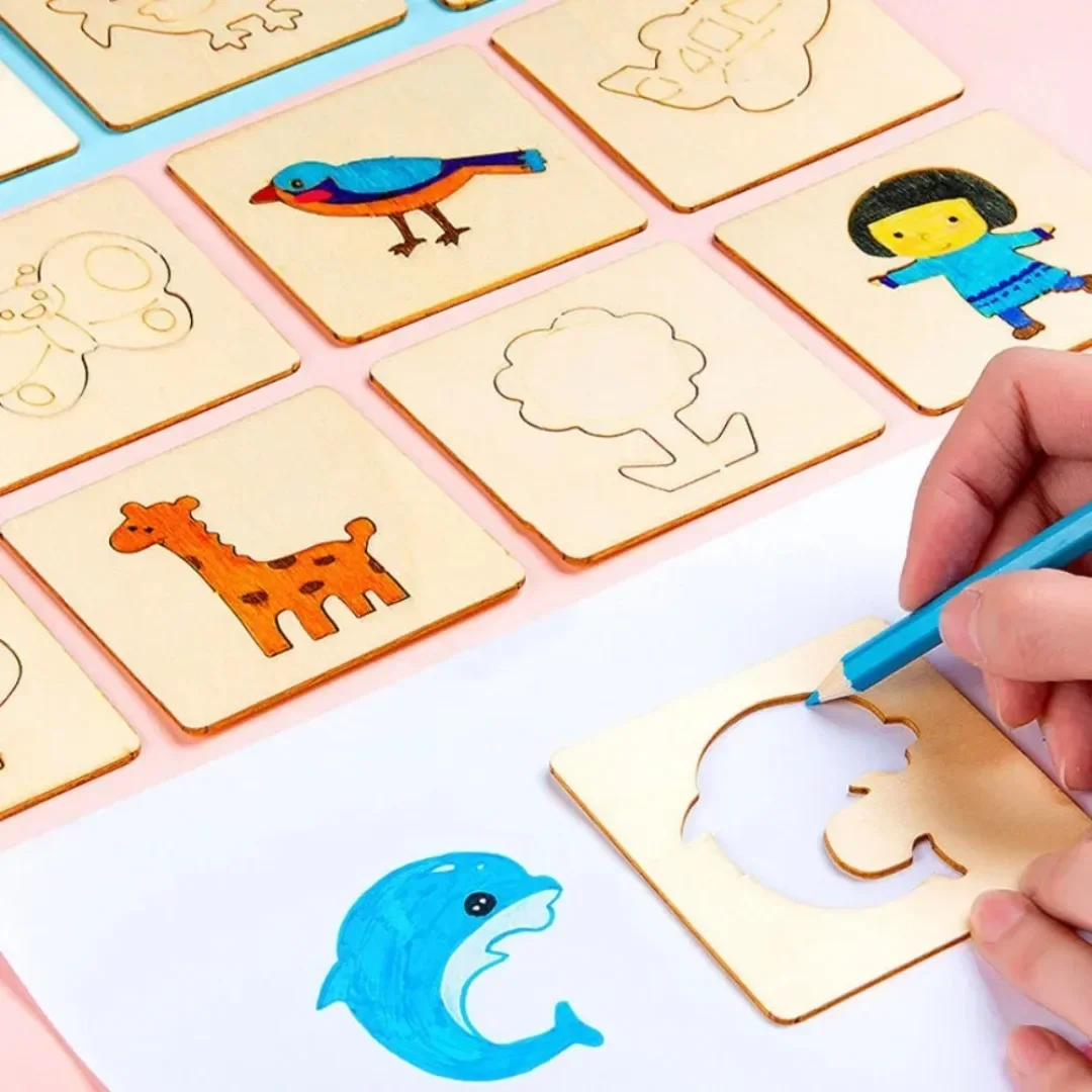 20PCS Montessori Wooden Drawin - مراجعة Kids Education Template وسعره