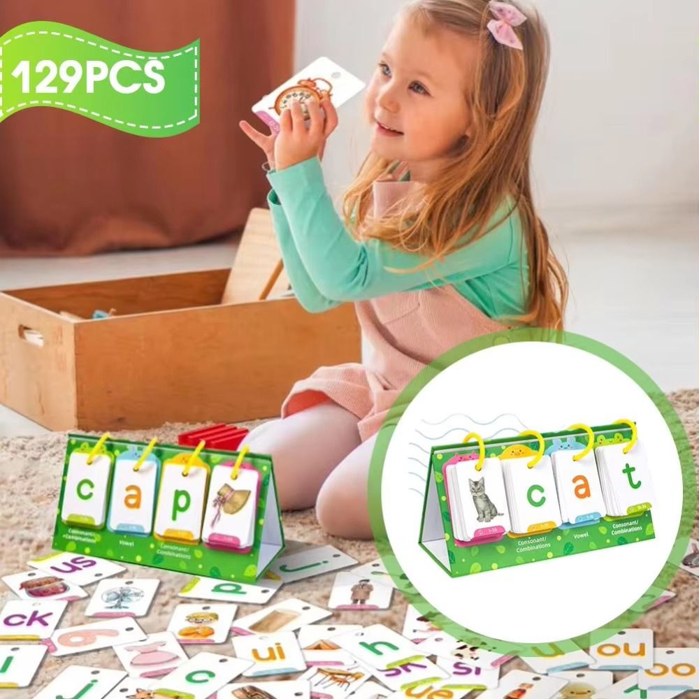 129 Pcs Picture Recognition Vi - مراجعة Phonics Card Game وسعره