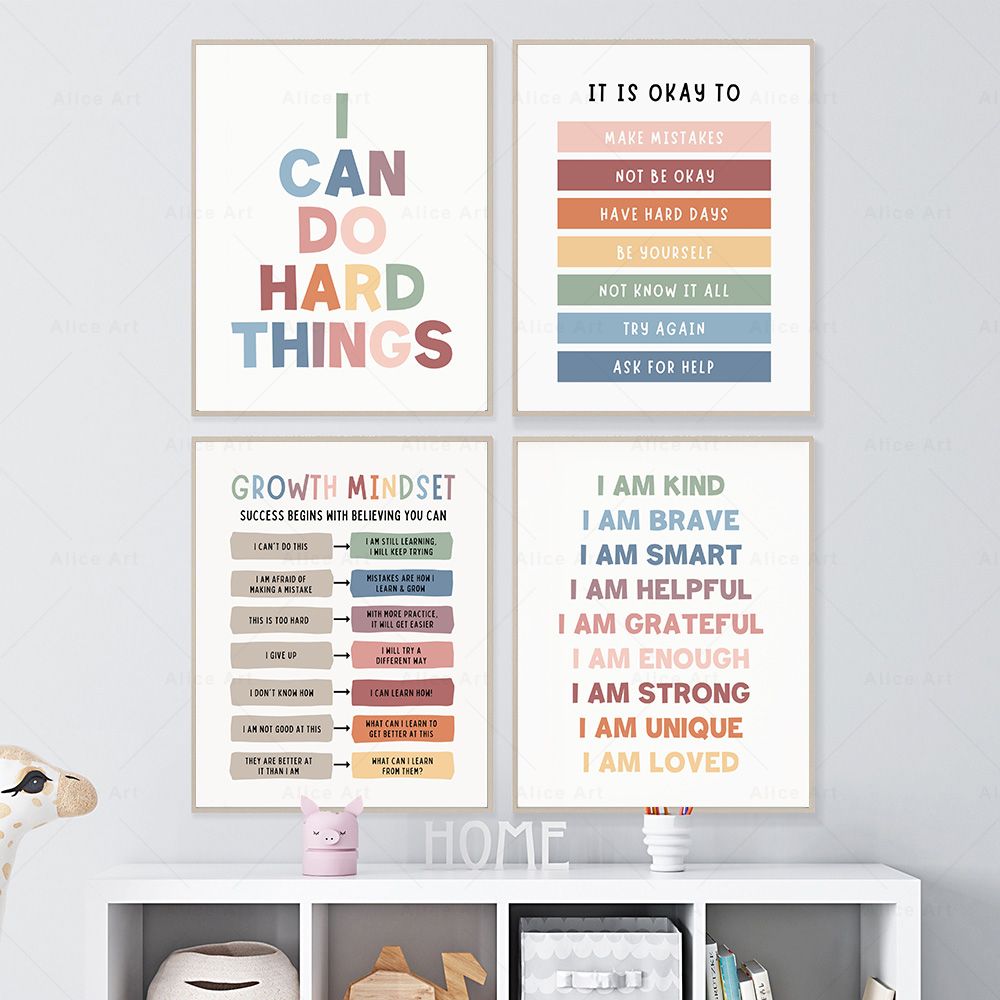 Affirmations for Kids Room Pos - مراجعة Kids Education Quote وسعره