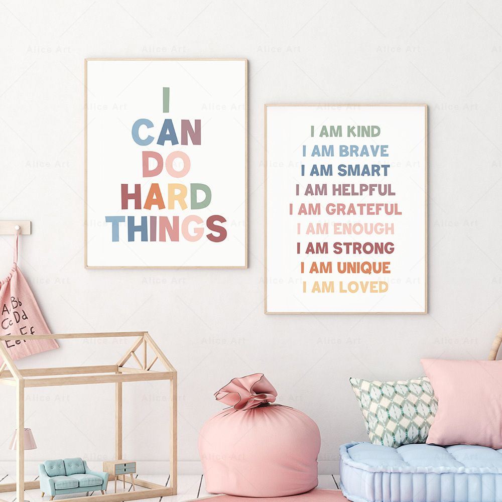 Affirmations for Kids Room Pos - مراجعة Kids Education Quote وسعره