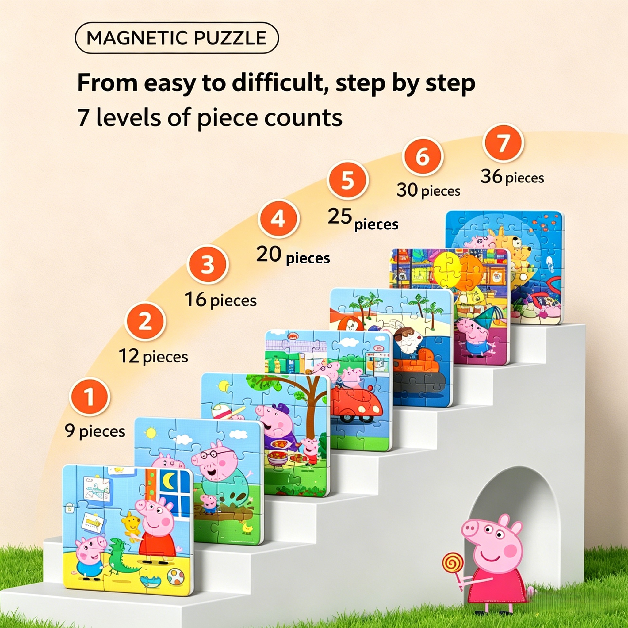 Peppa Pig Magnetic Puzzles for - مراجعة Kids Education Level وسعره