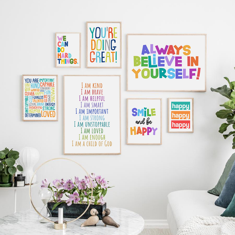Positive Kid Classroom Wall Pi - مراجعة Kids Educational Poster وسعره