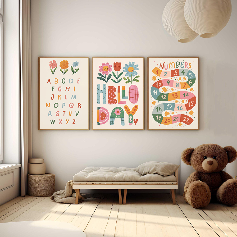 Floral Alphabet Education Kid  - مراجعة Kids Educational Poster وسعره