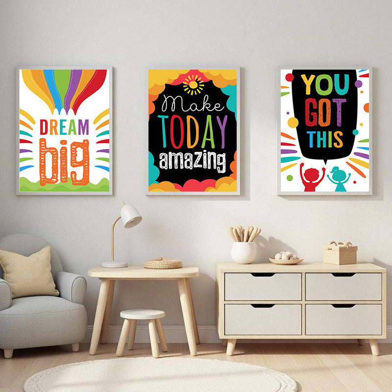 Colorful Cute Dream Big Quotes - مراجعة Kids Education Quote وسعره