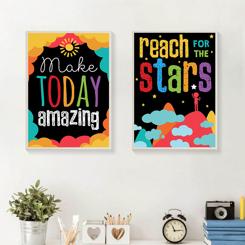 Colorful Cute Dream Big Quotes - مراجعة Kids Education Quote وسعره