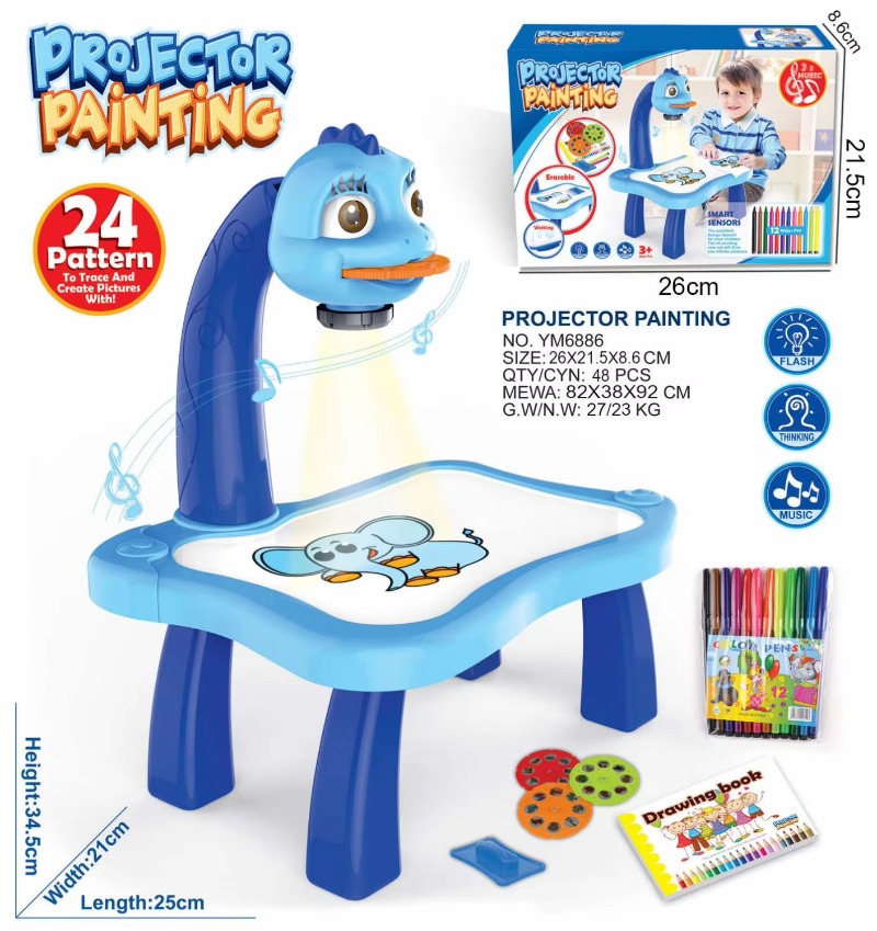Children Painting Board Desk L - مراجعة Drawing Projector Kids وسعره