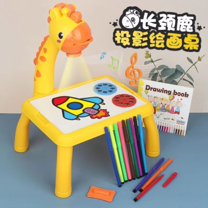Children Painting Board Desk L - مراجعة Drawing Projector Kids وسعره