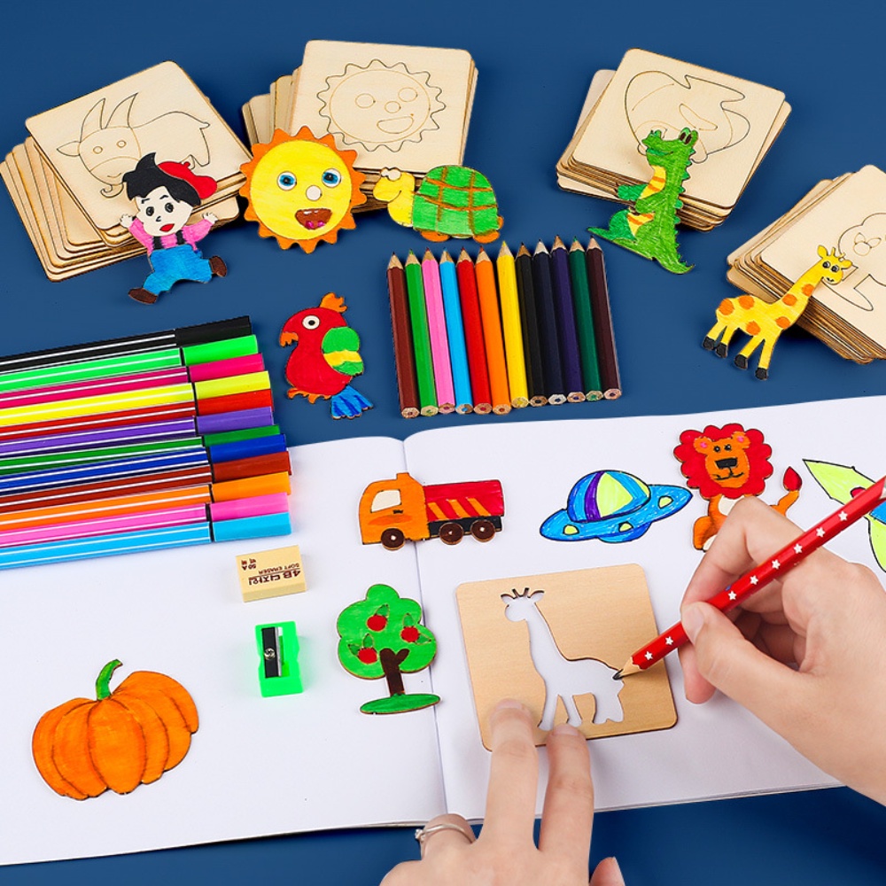 20pcs Kids Drawing Toys Wooden - مراجعة Kids Education Template وسعره