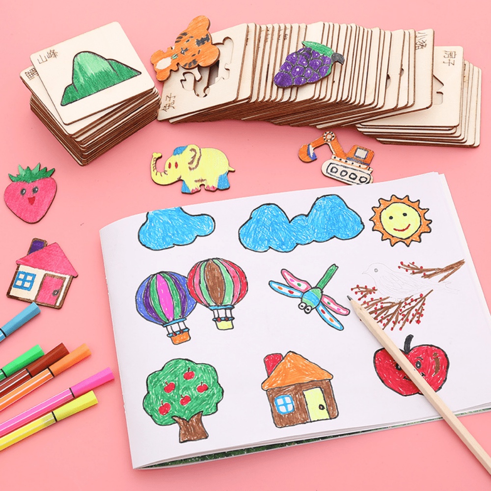 20pcs Kids Drawing Toys Wooden - مراجعة Kids Education Template وسعره
