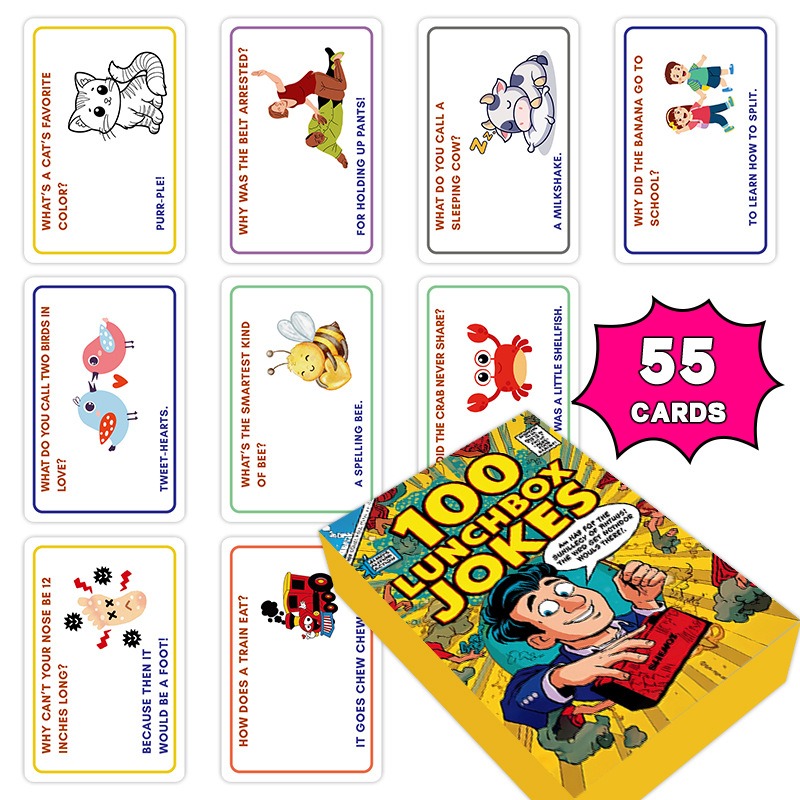 100 Lunchbox Jokes Cards Funny - مراجعة Kids Education Questions وسعره