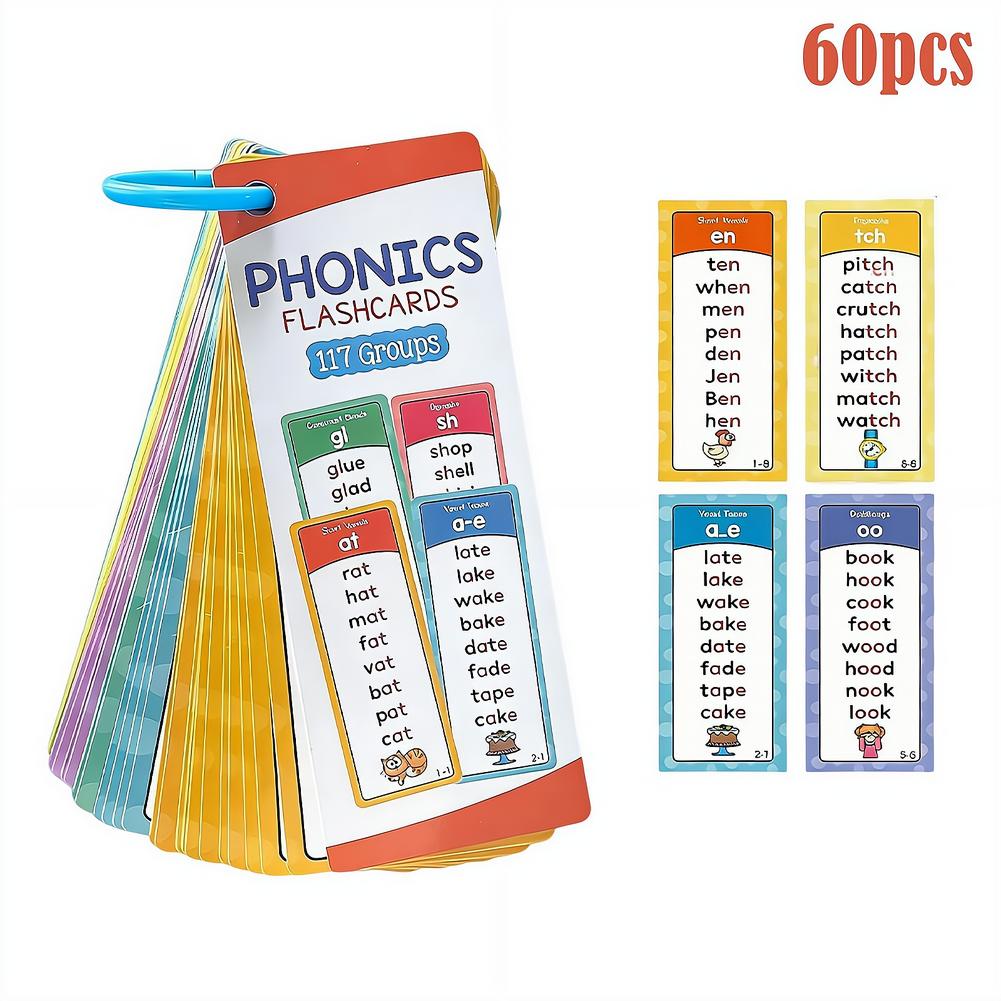 Phonics Flashcards Set, 60pcs  - مراجعة Kids Education Group وسعره