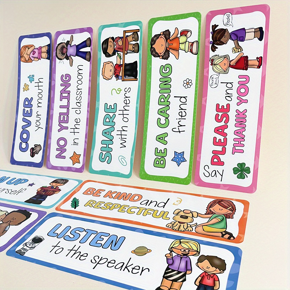 16 Pcs Classroom Rules Learnin - مراجعة Phonics Card Game وسعره