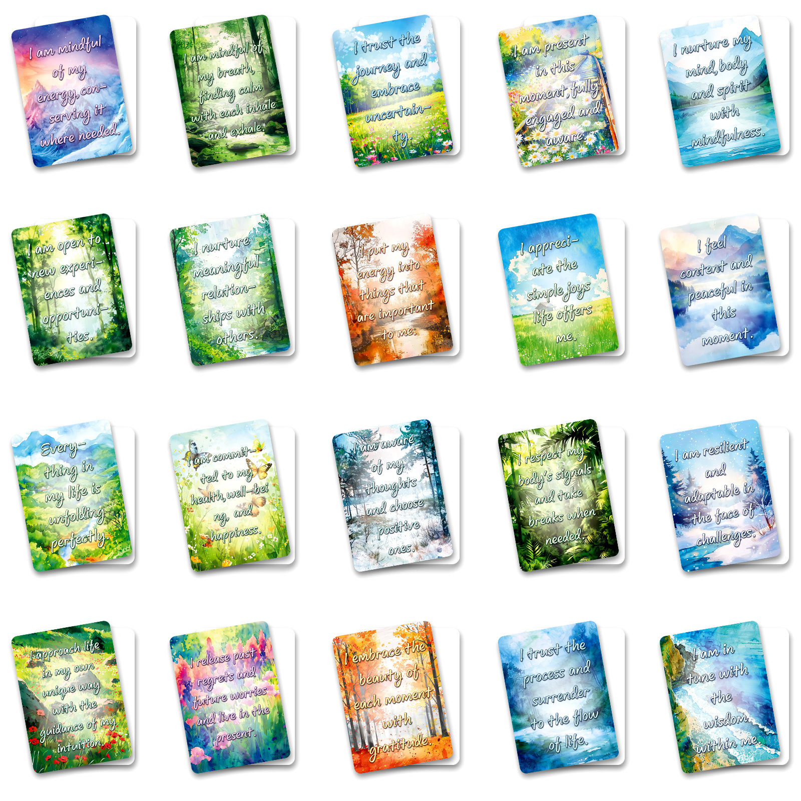 50Pcs Watercolor Landscape Ins - مراجعة Kids Education Quote وسعره