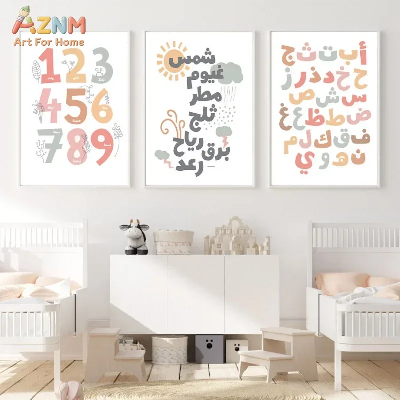 Arabic Wall Art English Alphan - مراجعة Kids Educational Poster وسعره